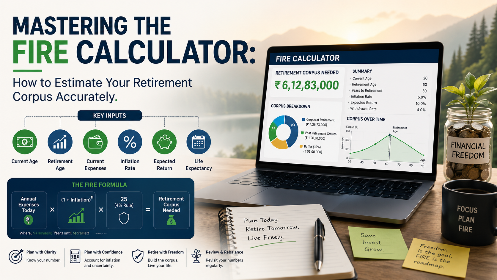 Person planning early retirement using FIRE calculator in India